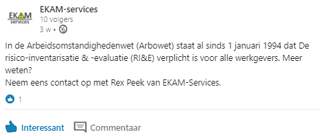 De risico-inventarisatie & -evaluatie (RI&E) verplicht voor alle werkgevers.